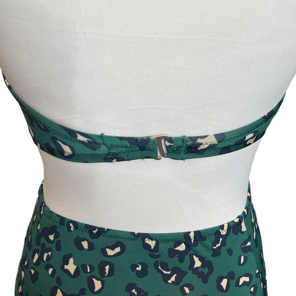 Garnet Hill NWT Bikini Set Women’s Size 2 Pine Leopard High Waist Ruched Wired - Picture 6 of 10